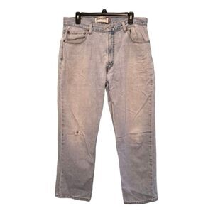 Levi's 550 Relaxed Straight Leg Jeans Blue Light Wash Distressed Denim 36x30